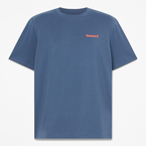 Erkek Magnet Grafik Baskılı Koyu Mavi Tişört