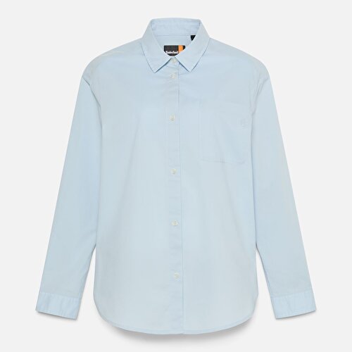 Kadın Poplin Uzun Kollu Açık Mavi Gömlek