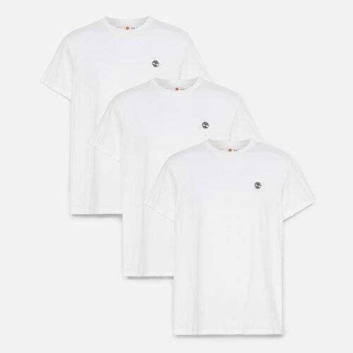 Erkek Dunstan Riven 3'lü Beyaz Tişört Paketi