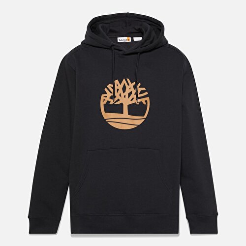 Erkek Timberland® Ağaç Logolu Siyah Kapüşonlu