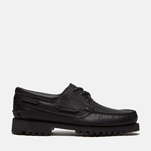 Erkek Siyah Timberland® Authentic 3 Delikli El Yapımı Tekne Ayakkabısı