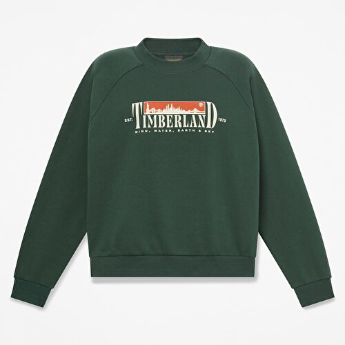 Brushed Back Chest Graphic Crew Sweatshi