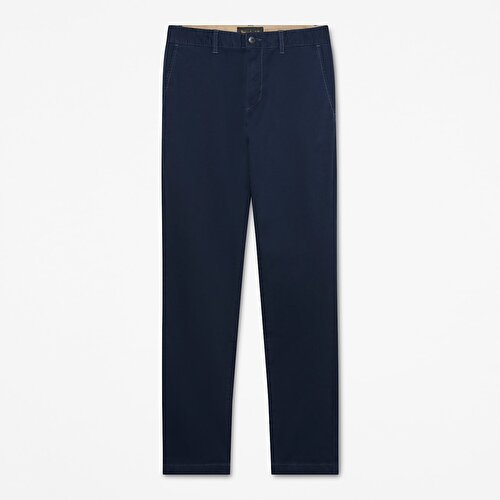 Erkek Koyu Mavi Claremont Fitilli Chino Düz Kesim Pantolon