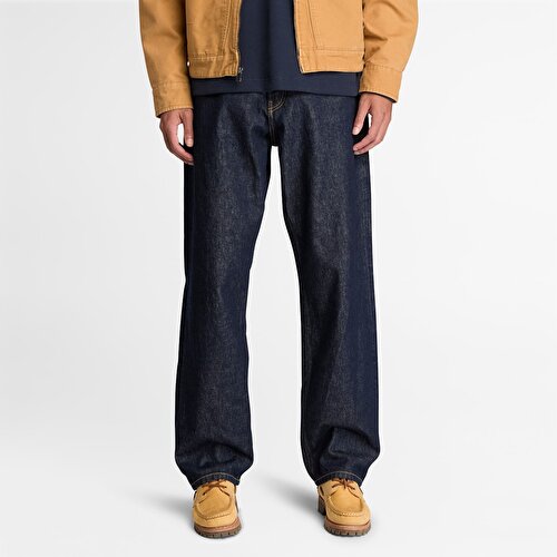 Erkek Koyu Mavi Dar Kesim Denim Pantolon