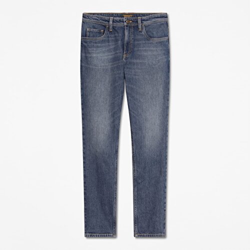 Erkek Koyu Mavi Dar Kesim Denim Pantolon