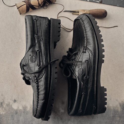 Kadın Siyah Timberland® Authentic 3 Delikli Tekne Ayakkabısı
