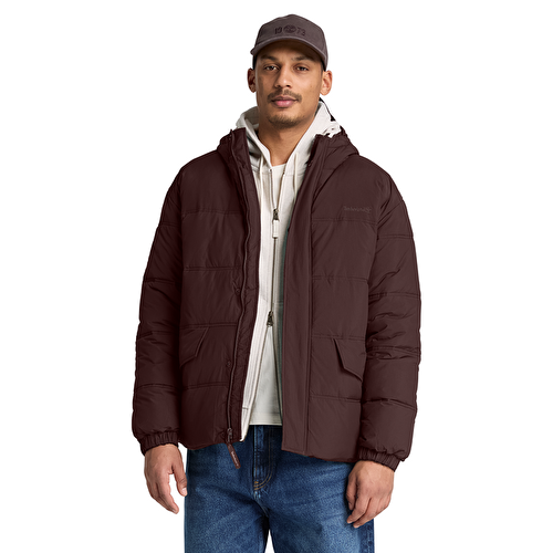 Erkek Bordo DWR Sentetik Şişme Mont