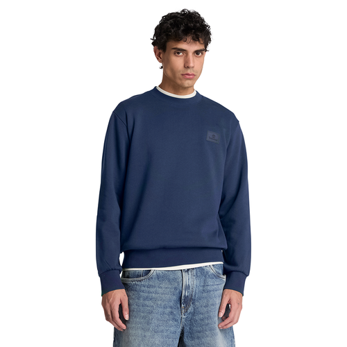 Erkek Koyu Mavi Silikon Armalı Bisiklet Yaka Sweatshirt