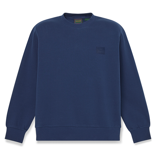 Erkek Koyu Mavi Silikon Armalı Bisiklet Yaka Sweatshirt