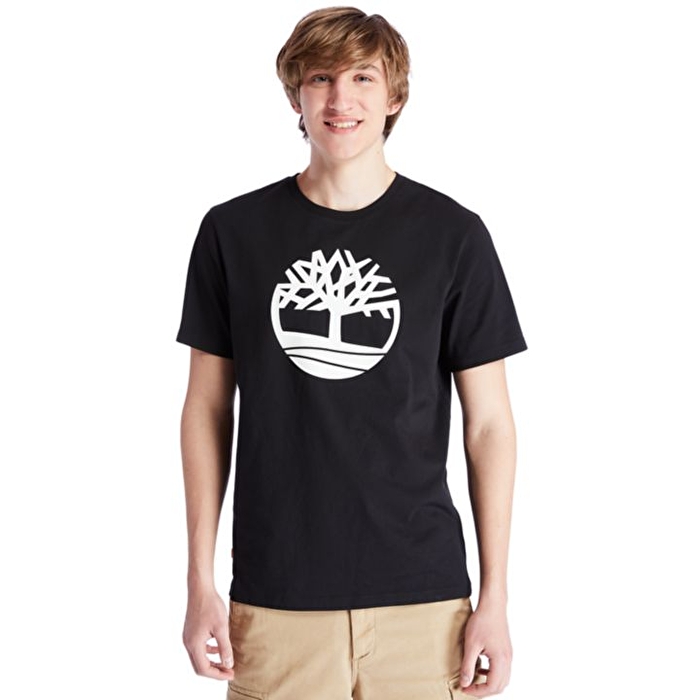 Kennebec River Tree Logo Ağaç Logolu Siyah Erkek T-Shirt