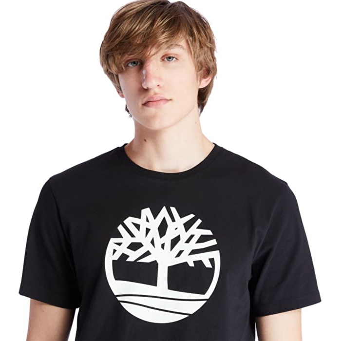 Kennebec River Tree Logo Ağaç Logolu Siyah Erkek T-Shirt