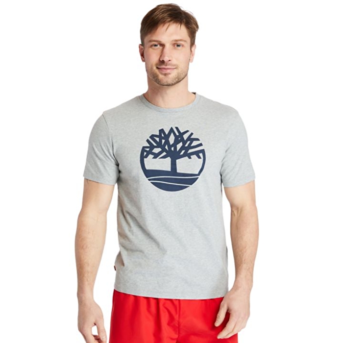 Kennebec River Tree Logo Gri Erkek Tişört