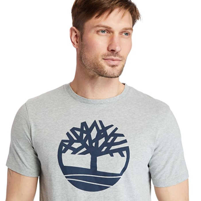 Kennebec River Tree Logo Gri Erkek Tişört
