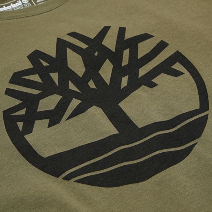 Kennebec River Tree Logo Ağaç Logolu Koyu Yeşil Erkek T-Shirt