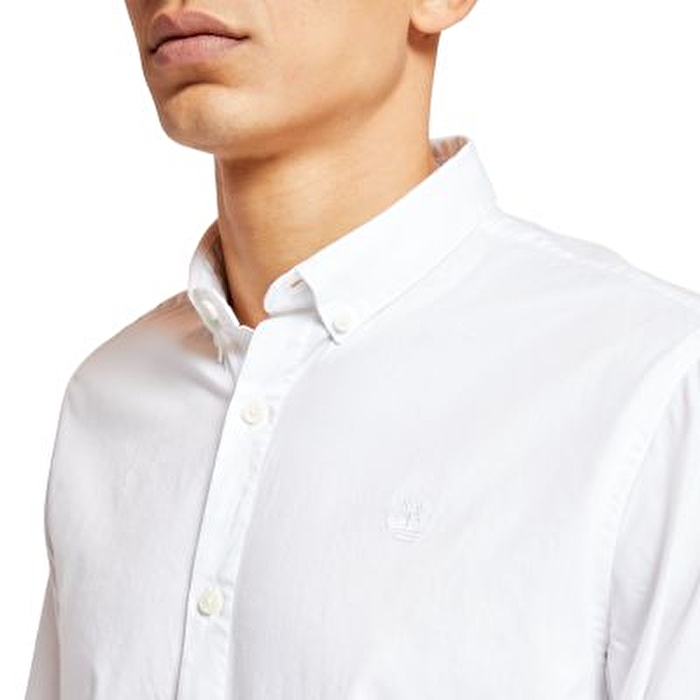 Erkek Ela River Elevated Oxford Solid Uzun Kollu Beyaz Gömlek