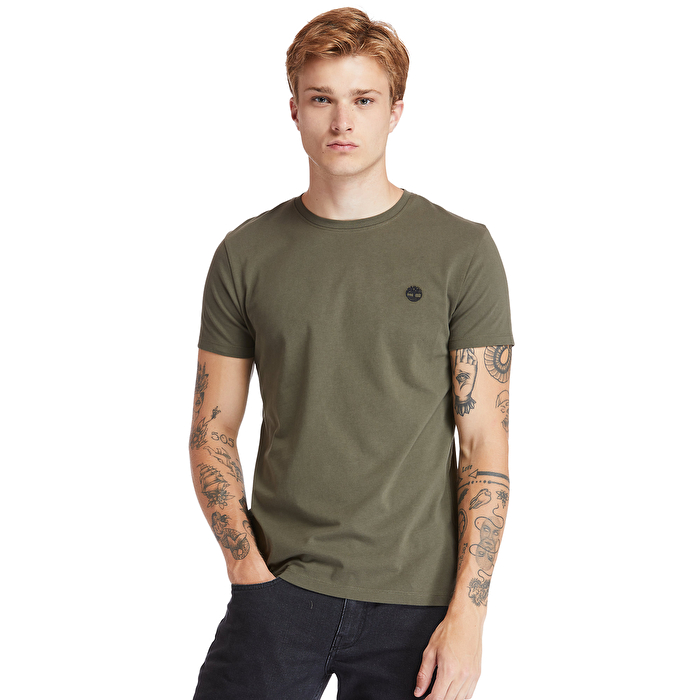 Dunstan River Sıfır Yaka Koyu Yeşil Erkek T-Shirt