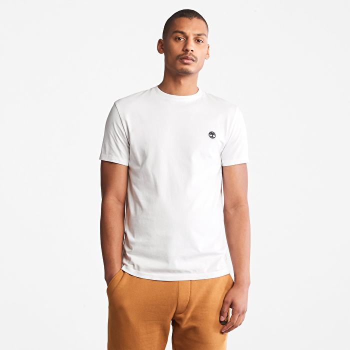 Dunstan River Sıfır Yaka Beyaz Erkek T-Shirt