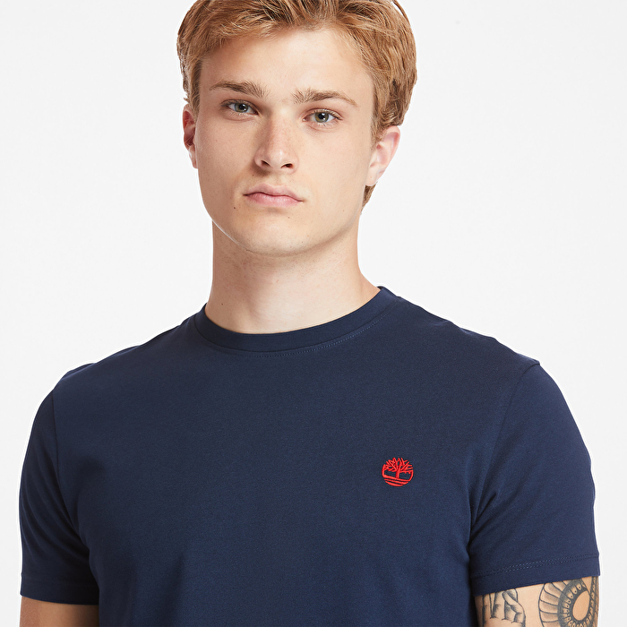 Dunstan River Sıfır Yaka Koyu Mavi Erkek T-Shirt