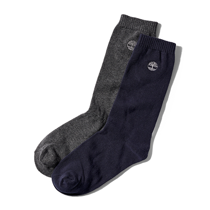 İki Çift Günlük Mavi/Gri Erkek Uzun Çorap