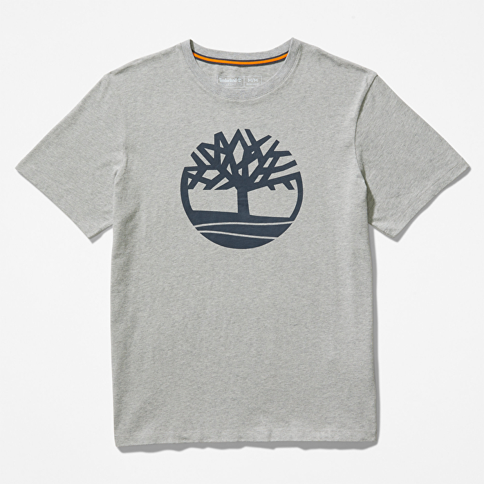 Erkek Kennebec River Ağaç Logolu Gri Tişört