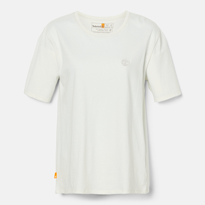 Kadın İşleme Logolu Beyaz Tişört