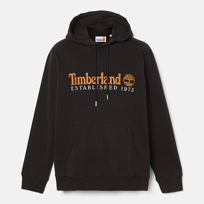 Erkek Timberland® Logo İşlemeli Siyah Kapüşonlu Üst