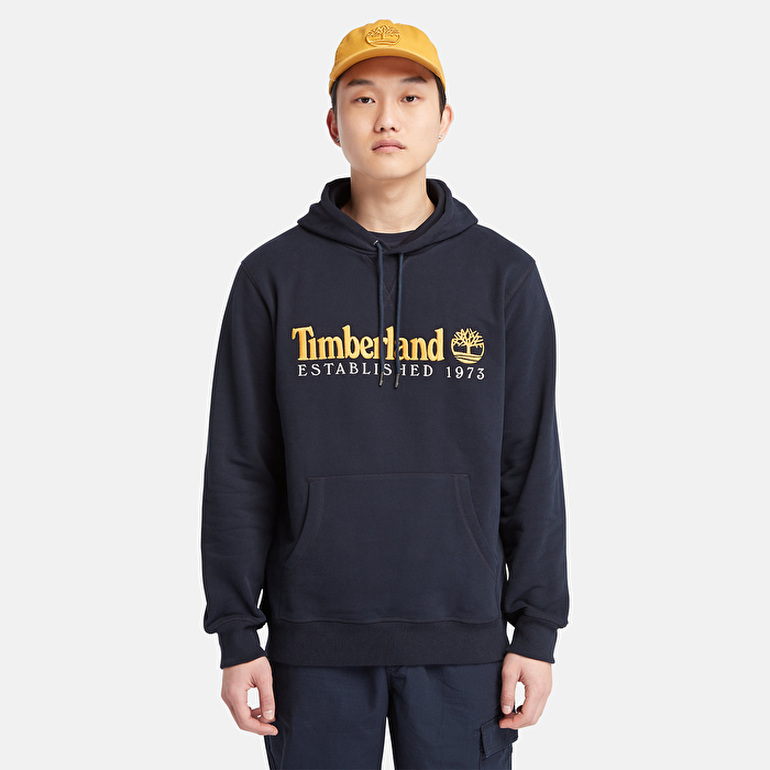 Erkek Timberland® Logo İşlemeli Lacivert Kapüşonlu Üst