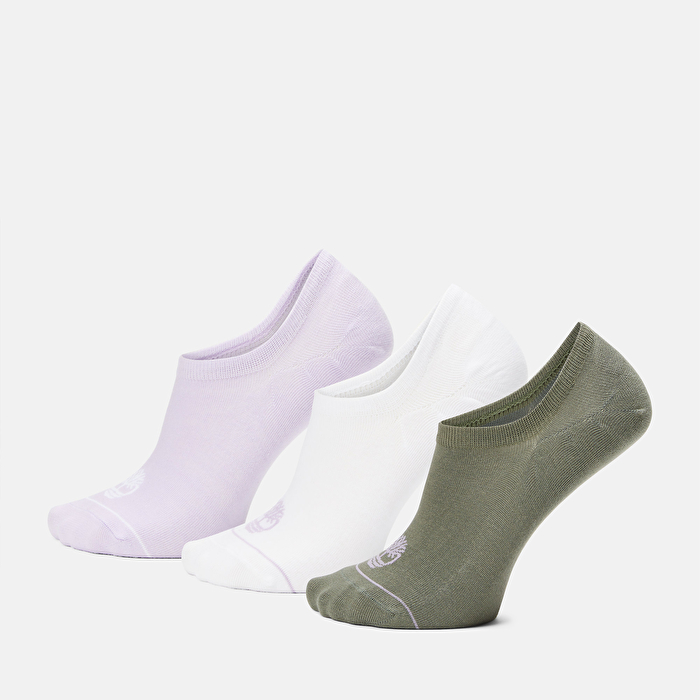 Erkek 3'lü Günlük Görünmez Mor/Yeşil/Beyaz Çorap Paketi