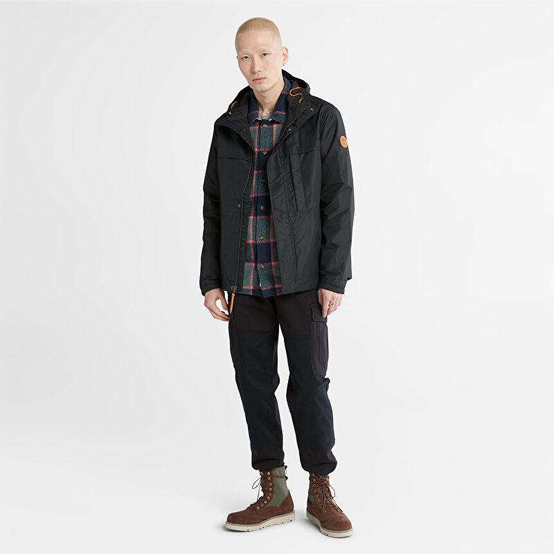 Erkek Benton Suya Dayanıklı Siyah Yağmurluk