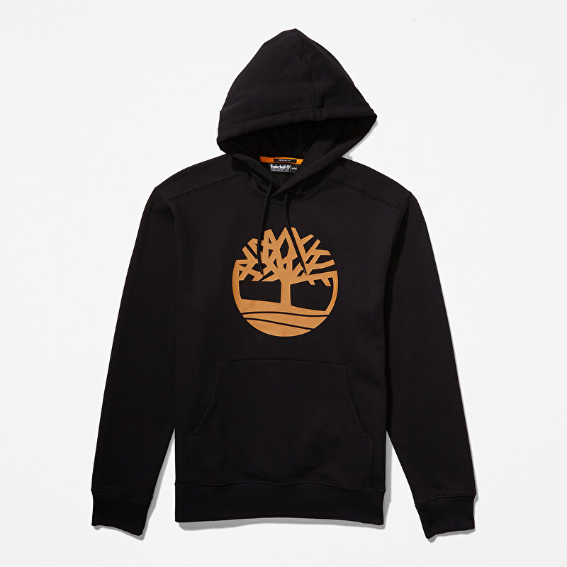 Erkek Timberland® Ağaç Logolu Siyah Kapüşonlu