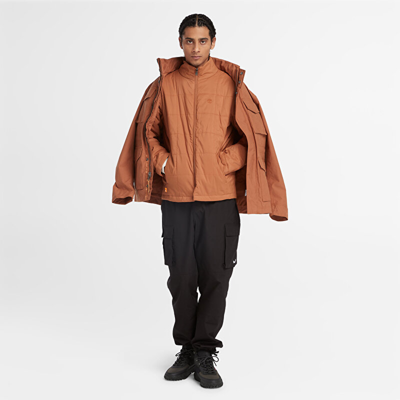 Erkek Abington 3'ü 1 Arada Suya Dayanıklı Açık Kahverengi Mont