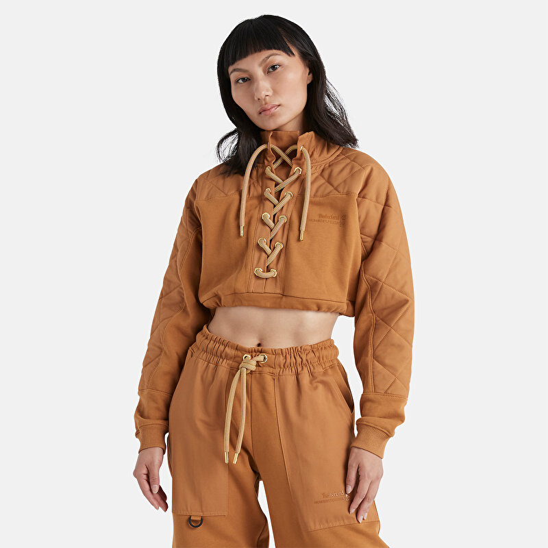 Kadın Humberto Leon Sarı Crop Sweatshirt