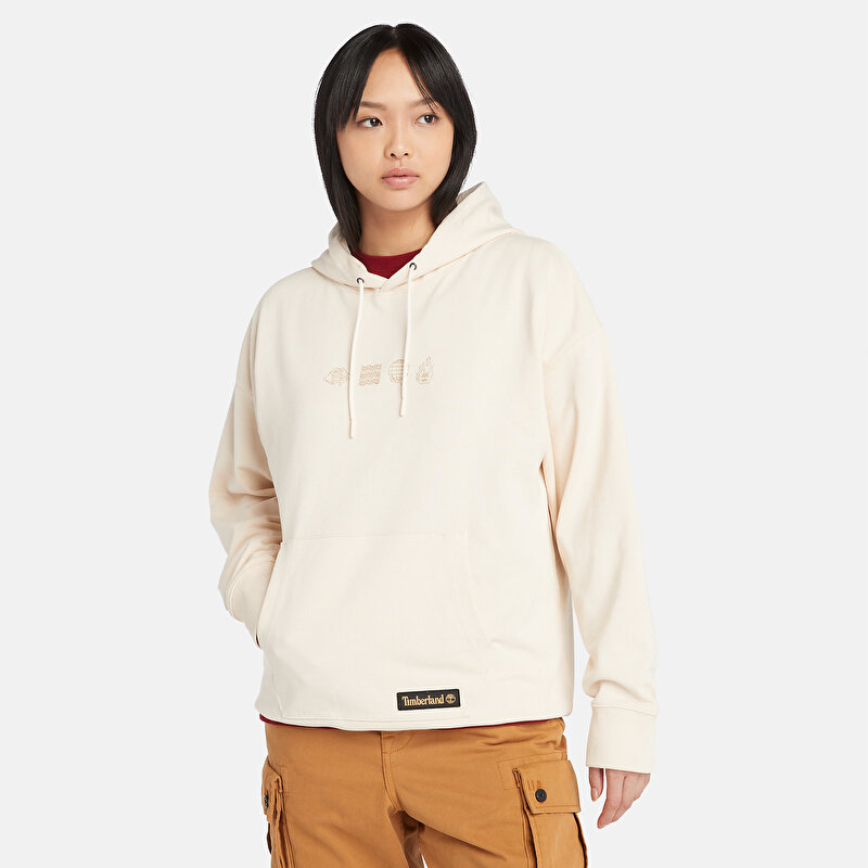 Erkek Lunar New Year Beyaz Kapüşonlu Üst