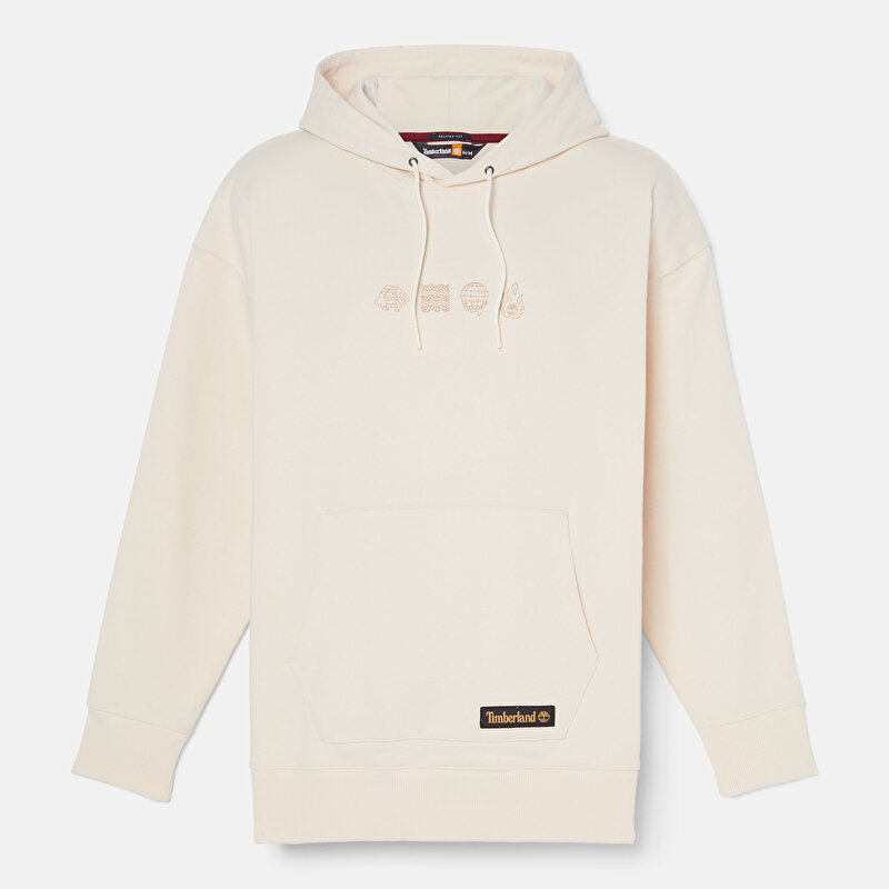 Erkek Lunar New Year Beyaz Kapüşonlu Üst