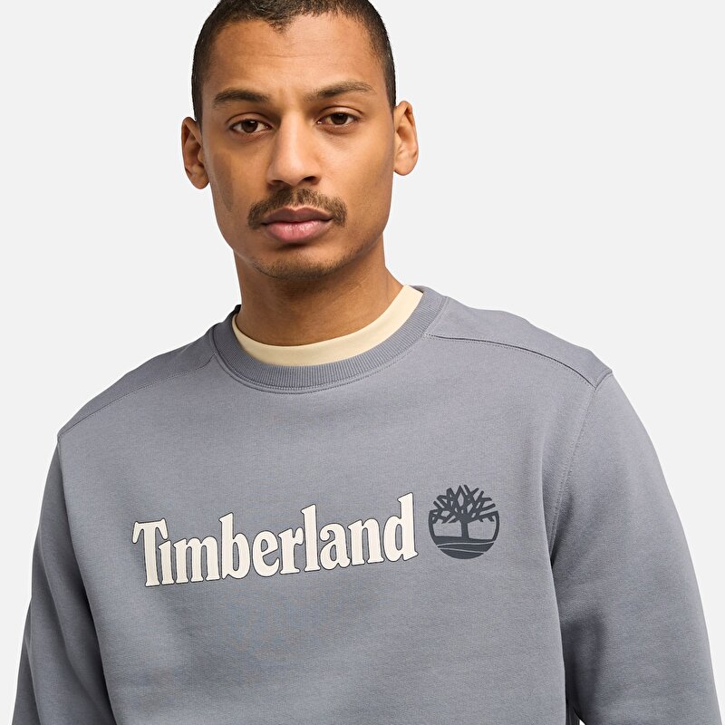 Erkek Kennebec River Bisiklet Yaka Logolu Mavi Sweatshirt