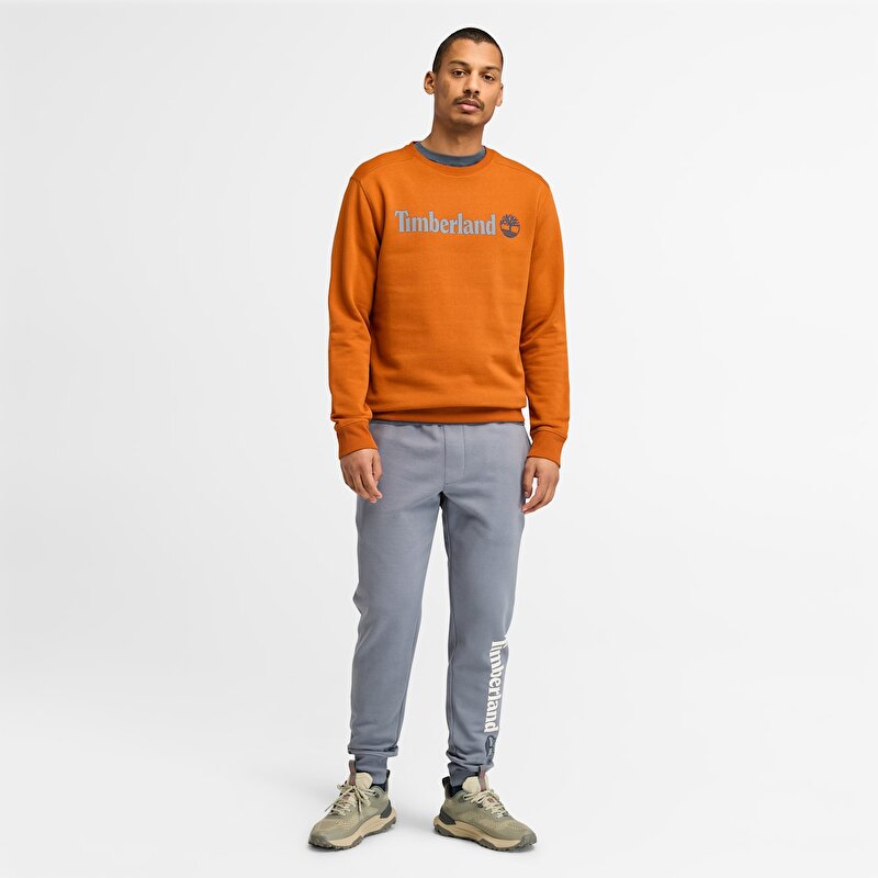 Erkek Kennebec River Bisiklet Yaka Logolu Turuncu Sweatshirt