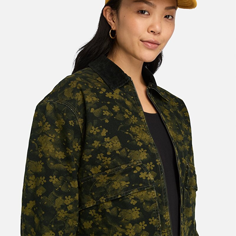 Kadın Strafford Kapitone Baskılı Koyu Yeşil Mont