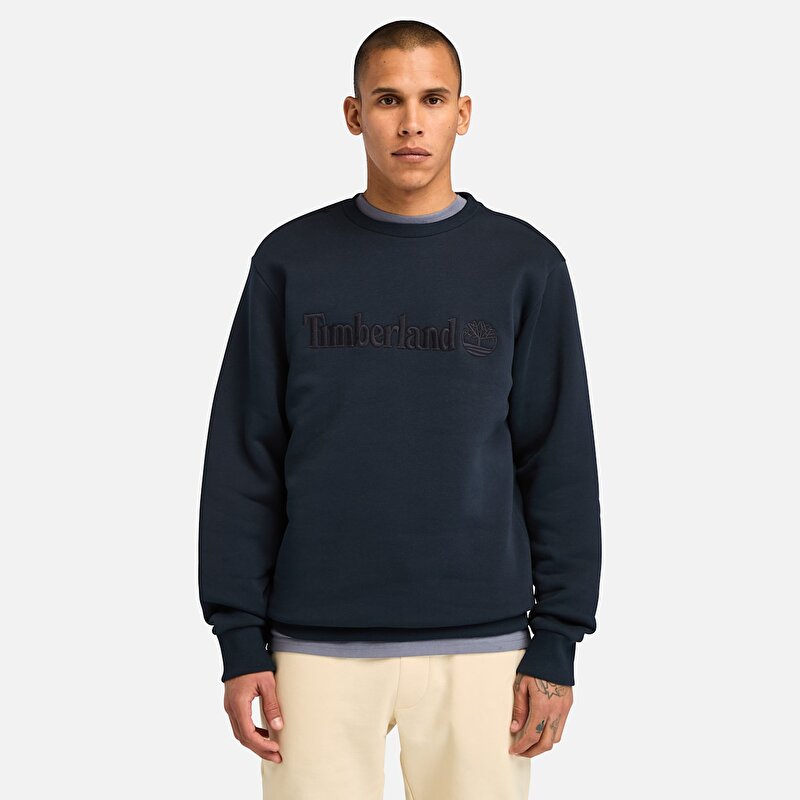 Erkek Hampthon Bisiklet Yaka Lacivert Sweatshirt