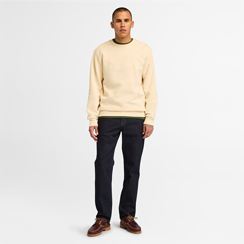 Erkek Hampthon Bisiklet Yaka Bej Sweatshirt
