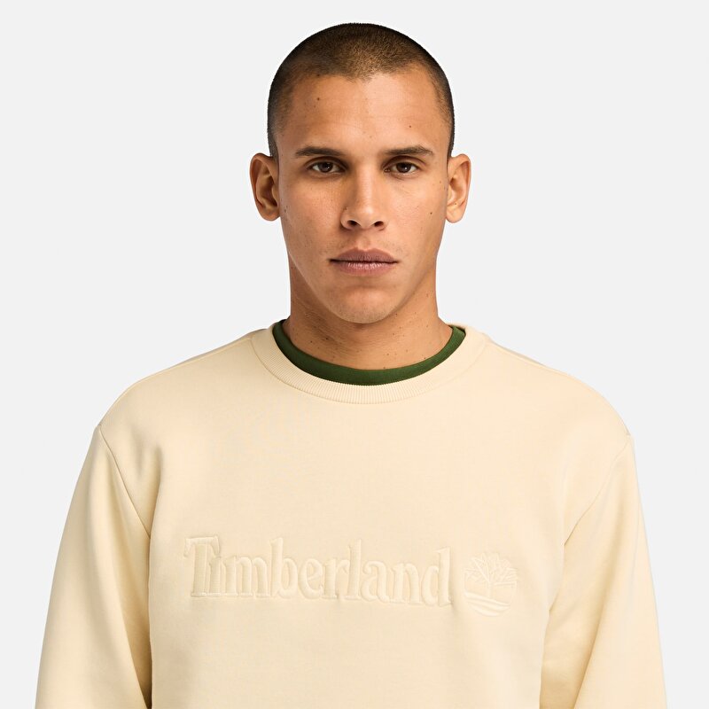 Erkek Hampthon Bisiklet Yaka Bej Sweatshirt