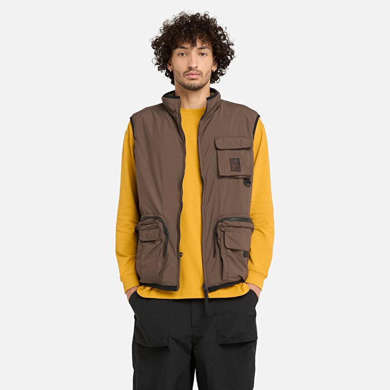 Erkek Çift Taraflı Kahverengi Polar Yelek