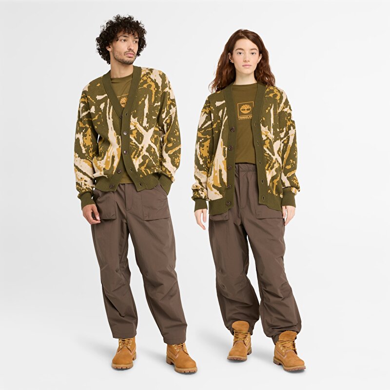 Erkek Forest Camo Kamuflaj Desenli Yeşil Kazak