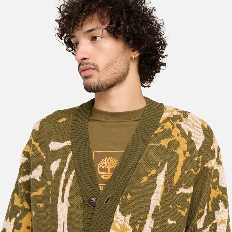 Erkek Forest Camo Kamuflaj Desenli Yeşil Kazak