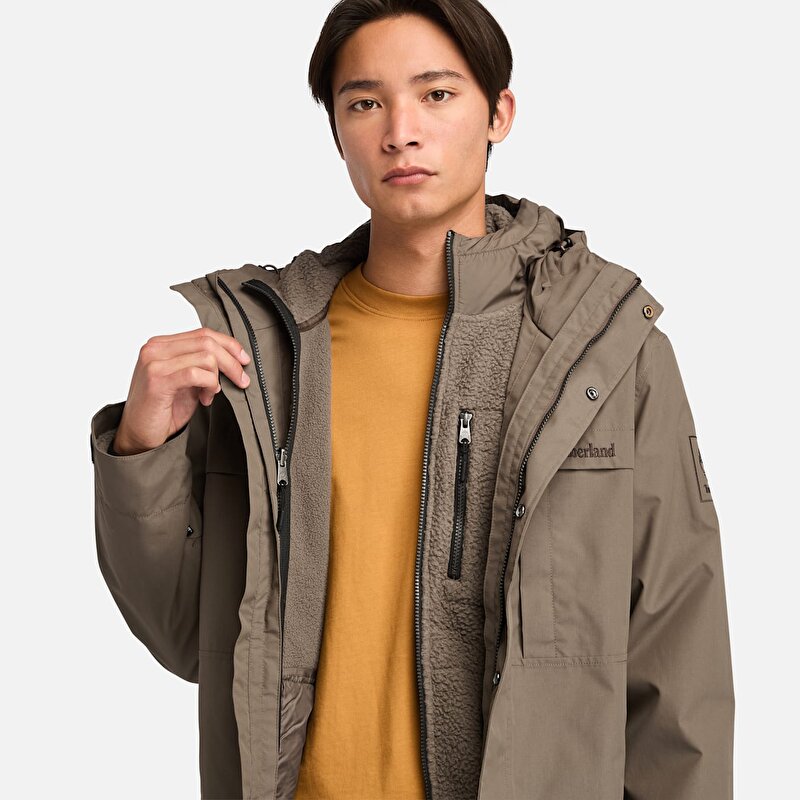 Erkek Benton Su Geçirmez Kahverengi Mont