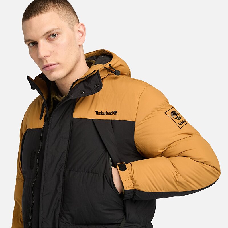 Erkek Durable Suya Dayanıklı Sarı Şişme Mont