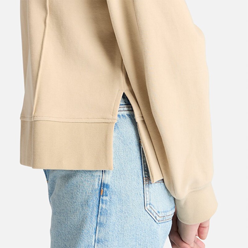 Kadın Bej Lush Çeyrek Fermuarlı Sweatshirt