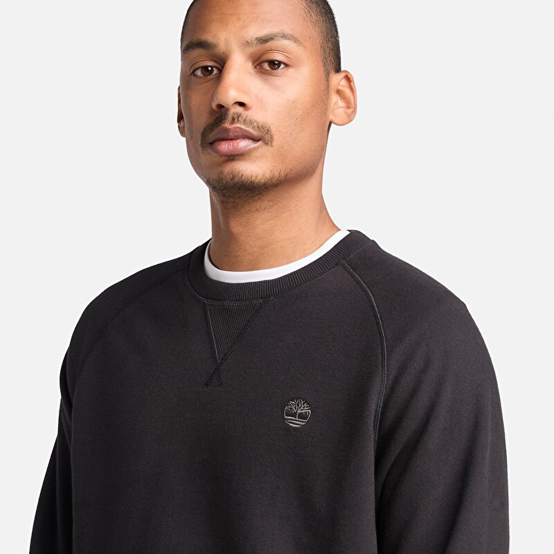 Erkek Siyah Exeter River Loopback Bisiklet Yaka Sweatshirt