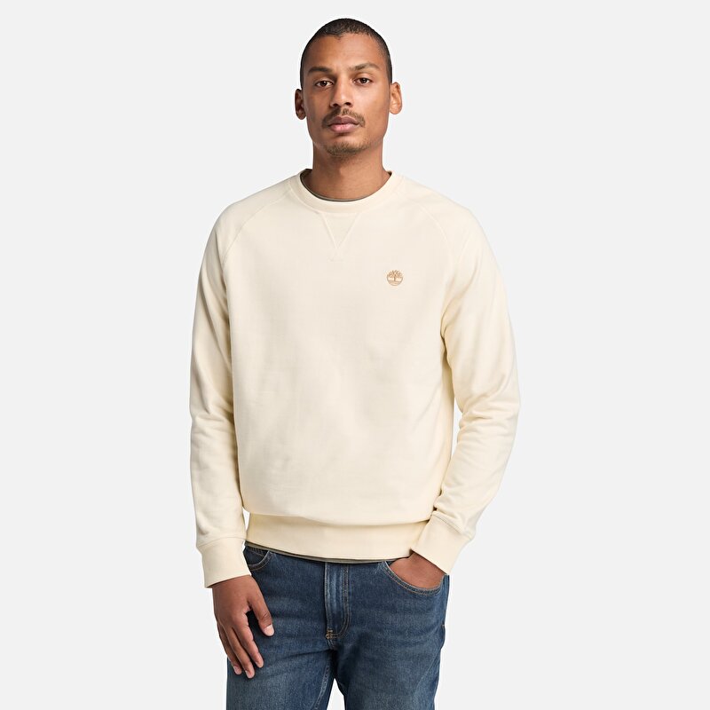 Erkek Açık Bej Exeter River Loopback Bisiklet Yaka Sweatshirt