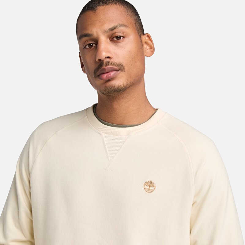 Erkek Açık Bej Exeter River Loopback Bisiklet Yaka Sweatshirt