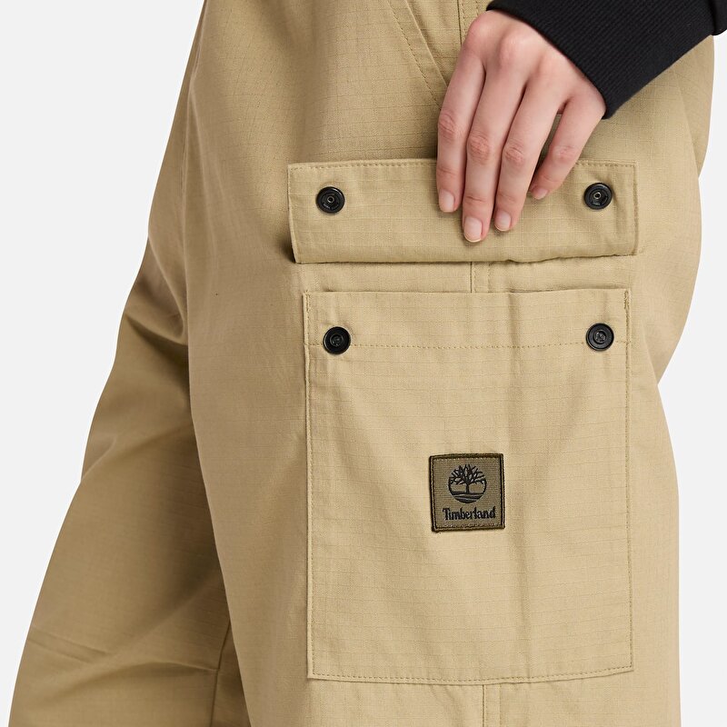 Erkek Yeşil Woven Badge Ripstop Kargo Pantolon